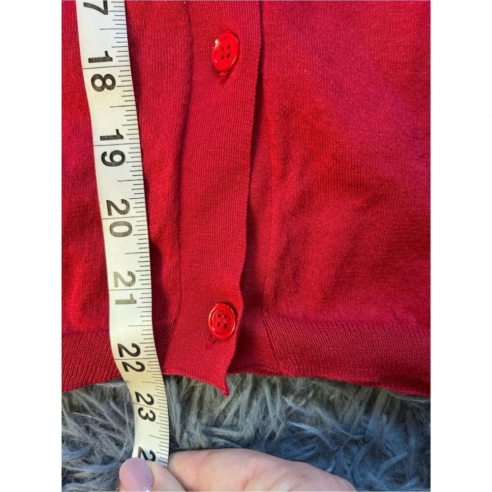 Marni Summer 2011 Red Button Front Puff Sleeve Cotton Cardigan Size S